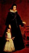 Diego Velazquez Portrat Dona Antonia Ipenarrieta mit einem Sohn oil painting